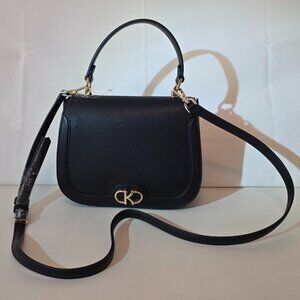 Kate Spade Kyla Top Handle Saddle Bag – Black Pebbled Leather